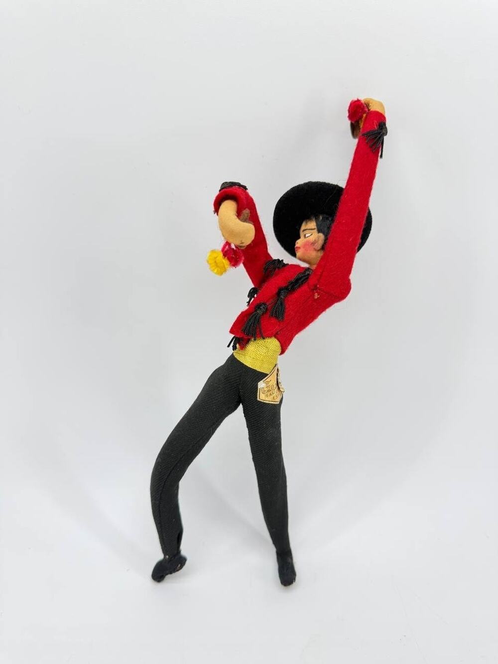 Vintage Galia Barcelona Spain Male Spanish Dancer Cloth Doll Red Black Costume